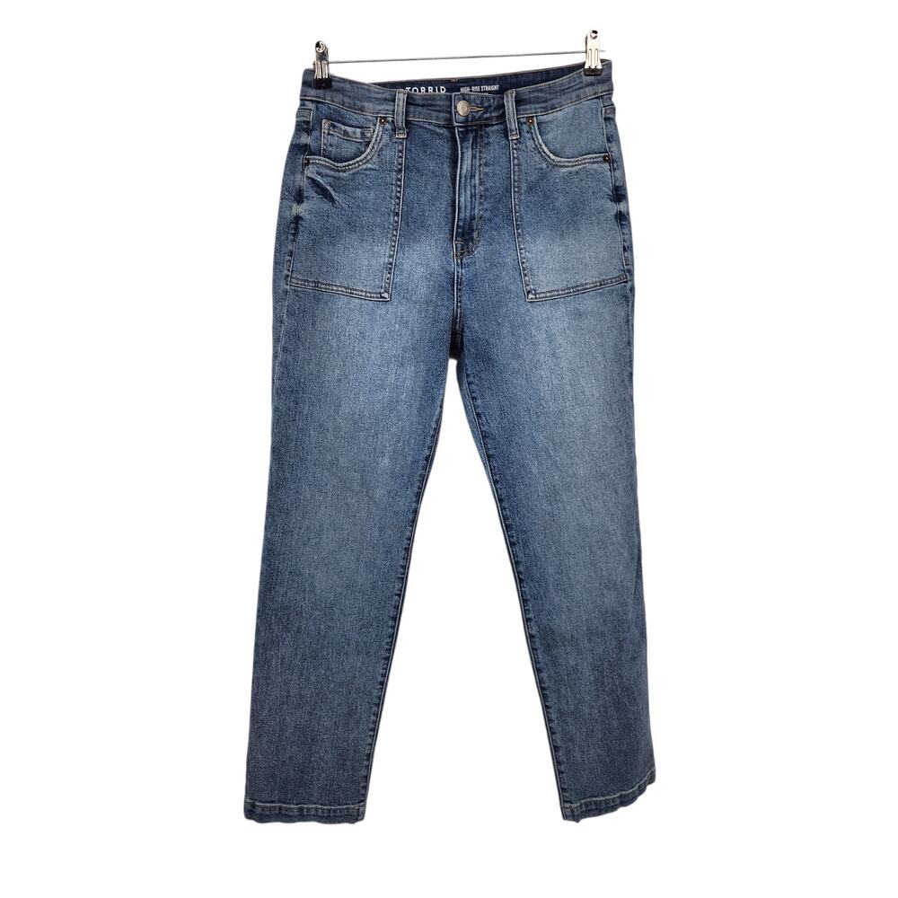 Torrid Medium Wash High Rise Straight Classic Denim Stretch Jeans Size 10